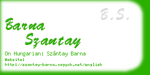 barna szantay business card